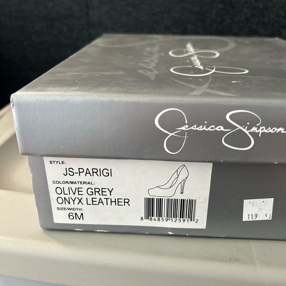 Jessica Simpson Olive Grey Onyx Leather Heels - Picture 7 of 7